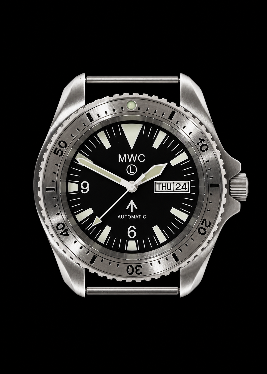 MWC Ltd Edition 1999-2001 Pattern Automatic Day/Date Military Divers Watch with Stainless Steel Case and Sapphire Crystal