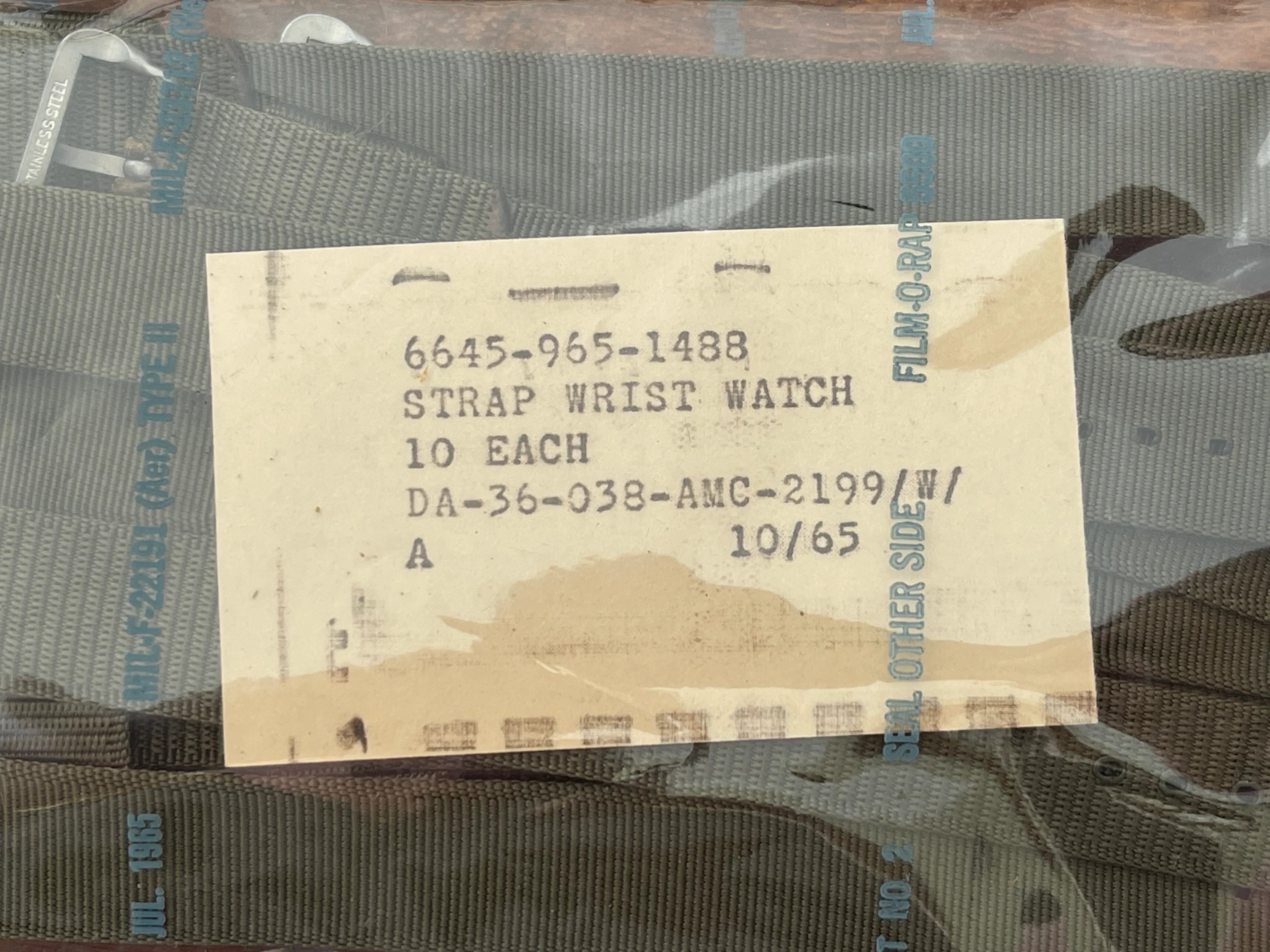 18mm 1980s U.S Pattern Black Military Watch Strap with PVD Steel Fasteners