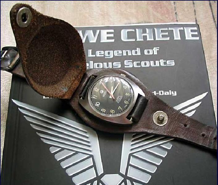 18mm Black 1950s Pattern Leather Military Watch Strap with Protective Face Cover - Slight Seconds to Clear at just 25% of the normal price!