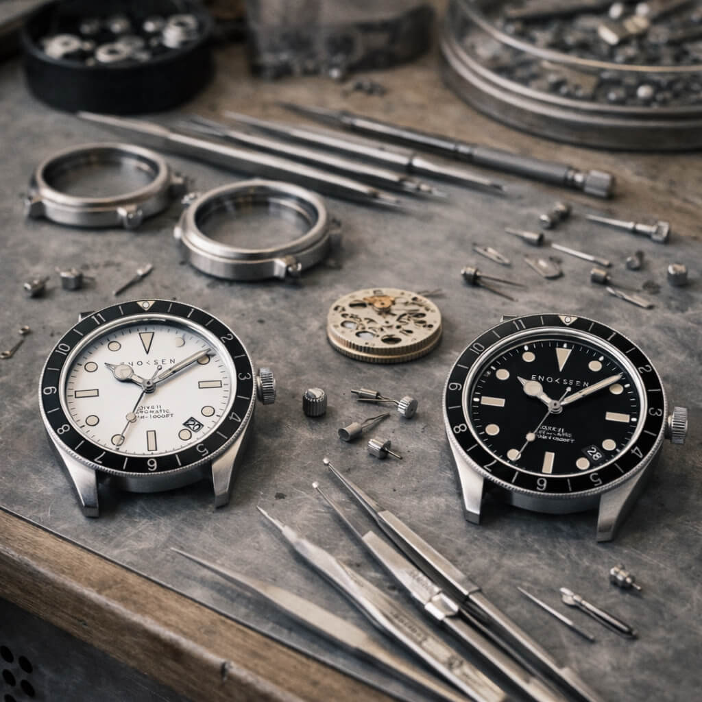 Limited Edition: Enoksen Automatic Dive Watch - White Dial Edition ◇ 39mm