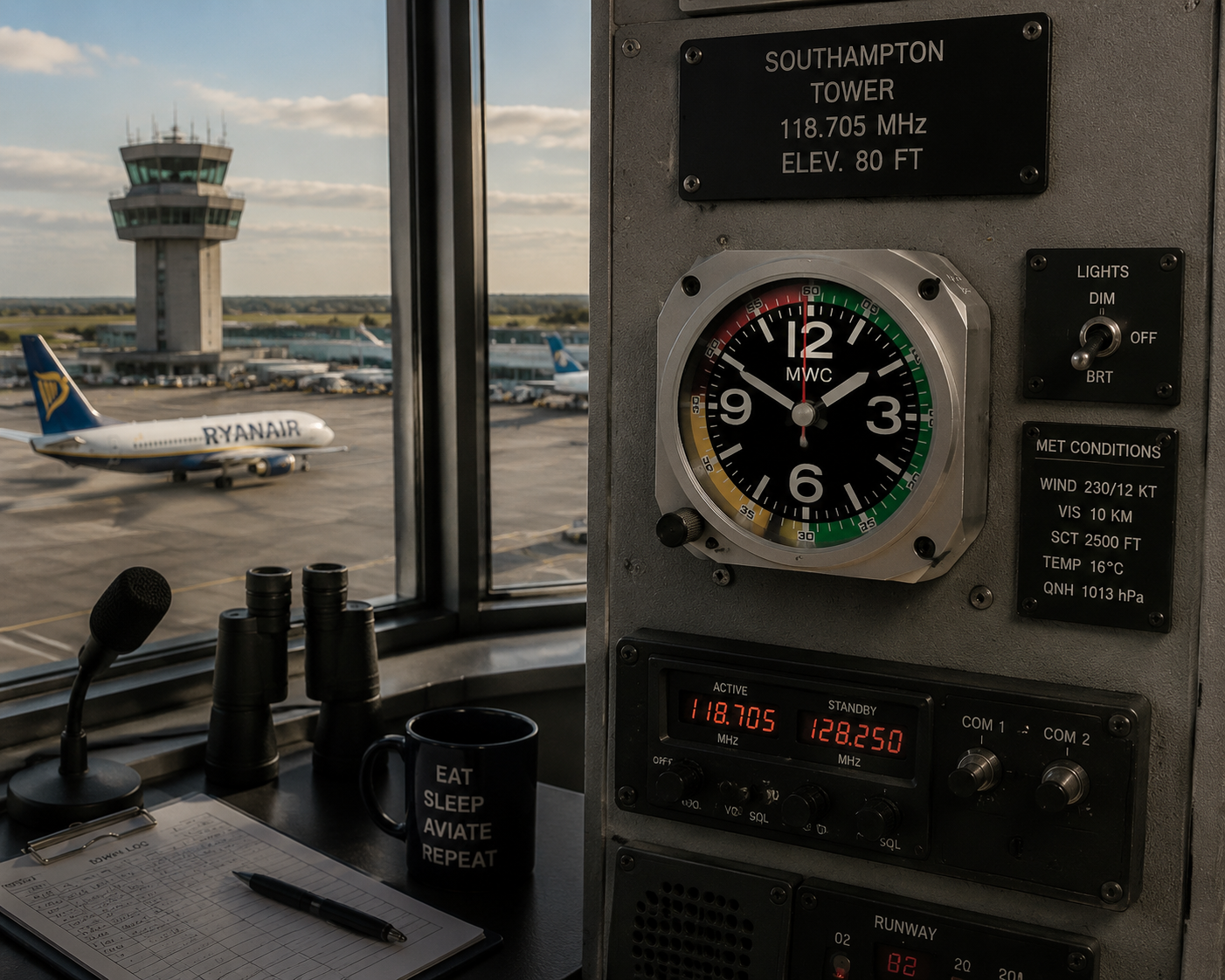 Limited Edition Replica Airspeed Indicator Cockpit / Desk Clock in Aluminium Finish