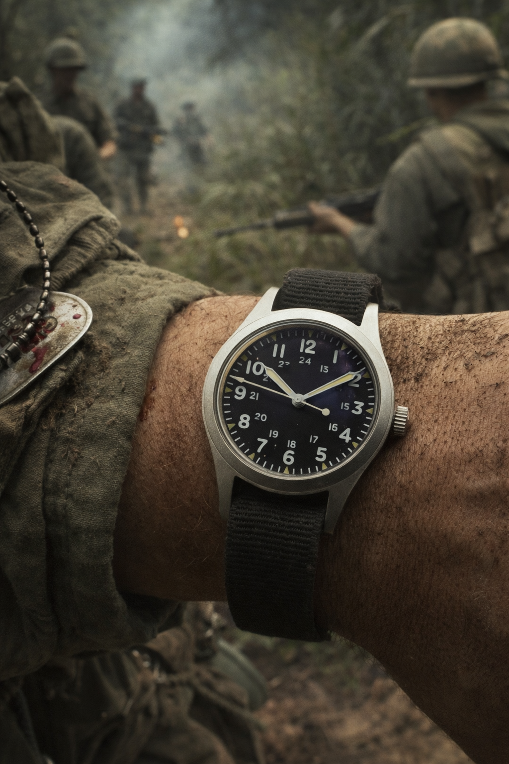 GG-W-113 U.S 1960s Pattern Handwound Military Watch with Plexiglass Crystal and Mechanical Movement