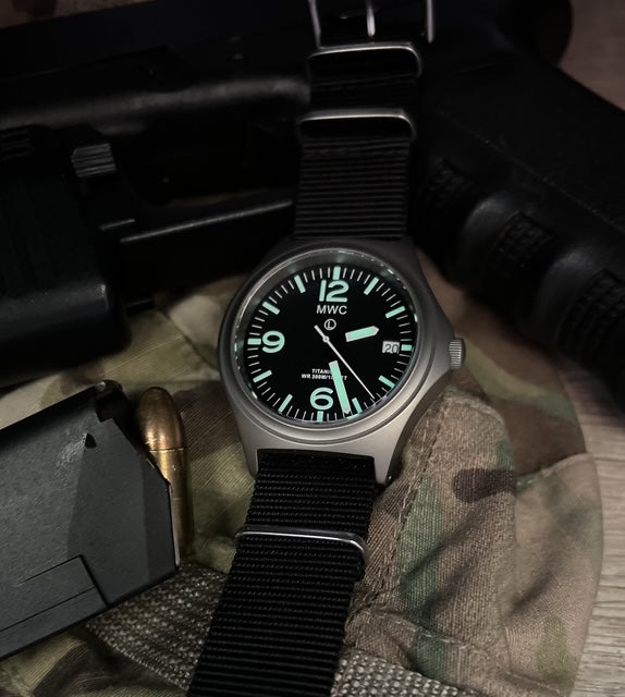 MWC Titanium Military Watch, 300m Water Resistant, Sapphire Crystal and 10 Year Battery Life - NATO NSN Number: 6645-99-847-7565
