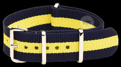 20mm Blue and Yellow NATO Military Watch Strap