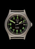 MWC G10 100m Water resistant Military Watch in Stainless Steel Case with Screw Crown and Ten Year Battery Life