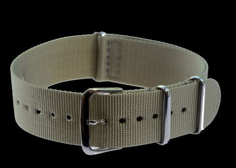 2 Piece Retro Pattern 20mm Canvas Military Watch Strap in Olive Drab - The Ideal Durable Fabric Strap for Military Watches