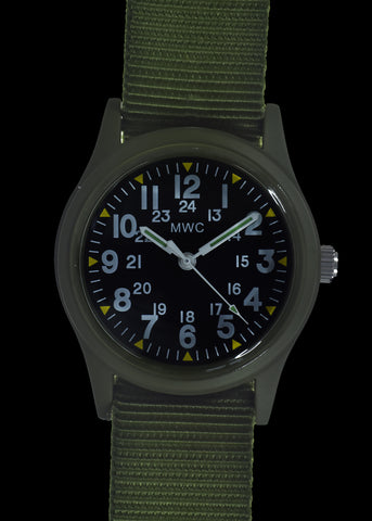 Classic 1970s - MIL-W-46374 Pattern Military Watch on a Black Military Webbing Strap