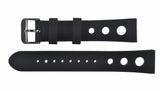 MWC Black Silicone Rally Pattern Watch Strap Suitable for a Wide Variety of Models with 20mm Lug Size