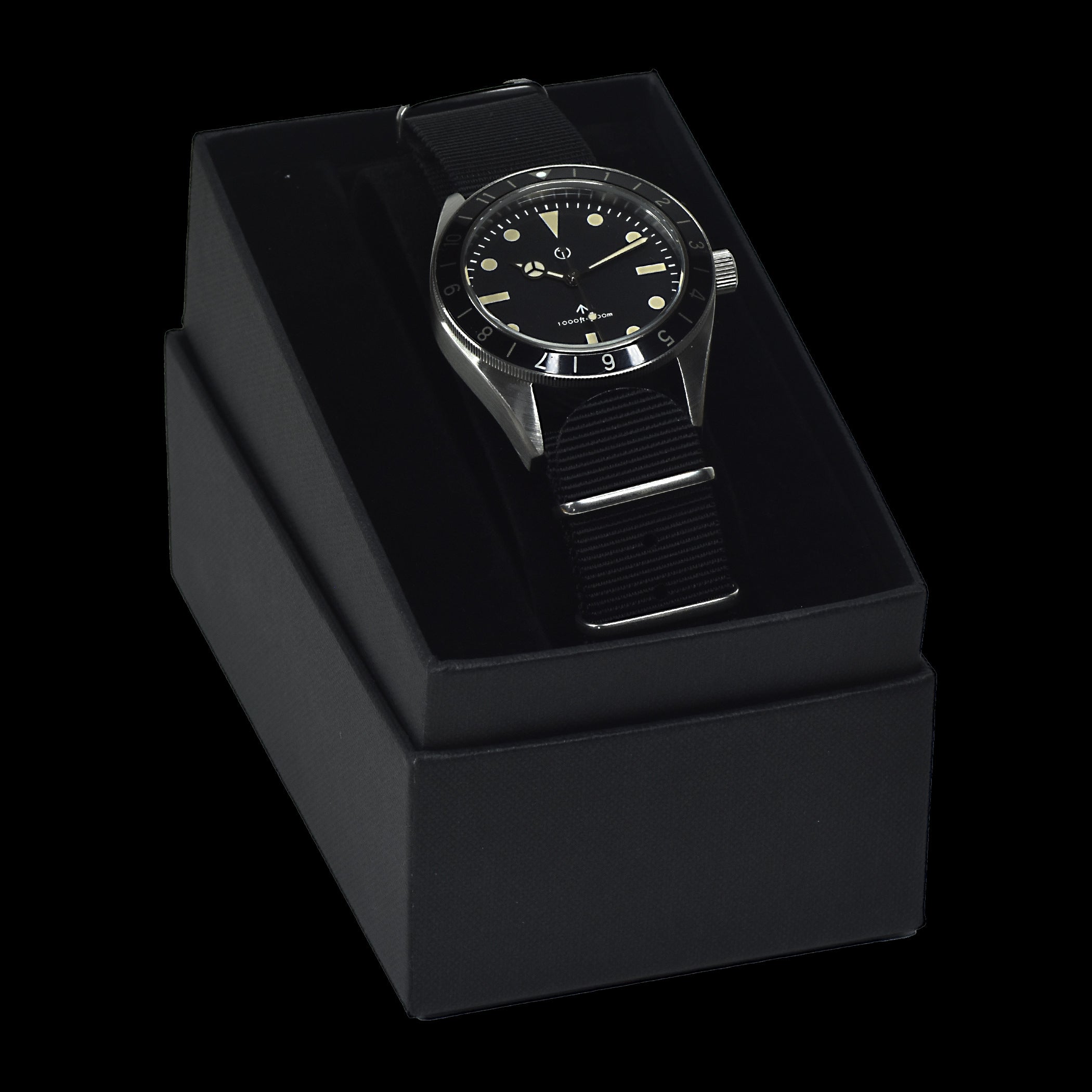 MWC Classic 1960s Pattern Dual Time Zone Divers Watch with Retro Luminova Paint and a Hybrid Mechanical/Quartz Movement